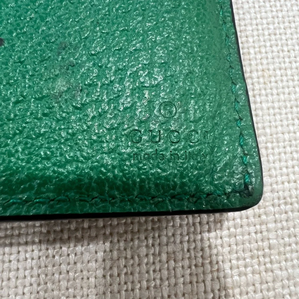 Gucci Black/Green Leather Card Holder - Picture 4 of 8